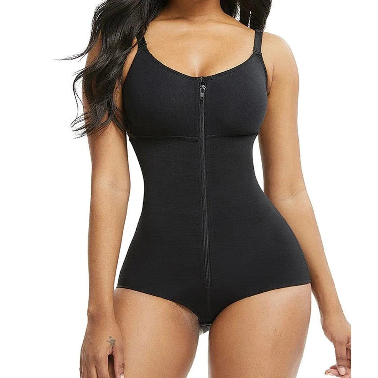 Sculpted Elegance Versatile Black and Skin-toned Body Suit
