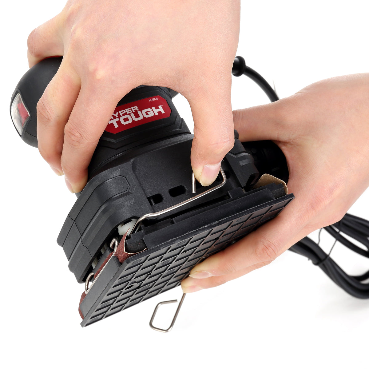 2 Amp Corded 1/4-Sheet Palm Sander with Dust Bag, Vacuum Hose Adapter, Punch Plate & 3 Sanding Sheets