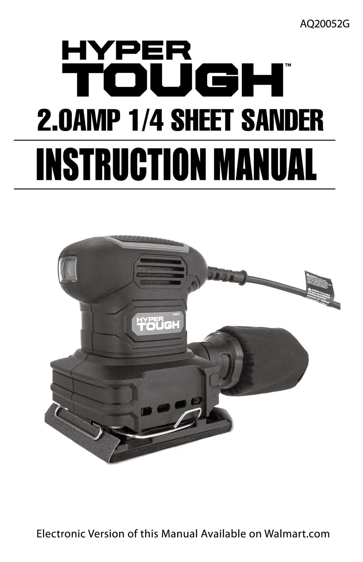 2 Amp Corded 1/4-Sheet Palm Sander with Dust Bag, Vacuum Hose Adapter, Punch Plate & 3 Sanding Sheets