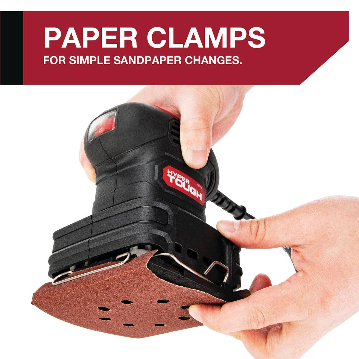 2 Amp Corded 1/4-Sheet Palm Sander with Dust Bag, Vacuum Hose Adapter, Punch Plate & 3 Sanding Sheets