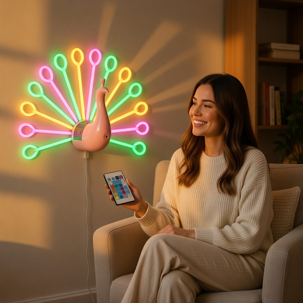 Peacock Wall Night Light